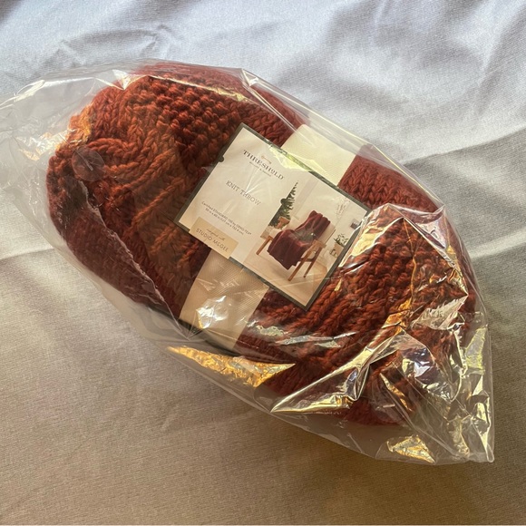 Bobble Striped Knit Throw Blanket Red - Threshold designed with Studio McGee NWT - Picture 2 of 8